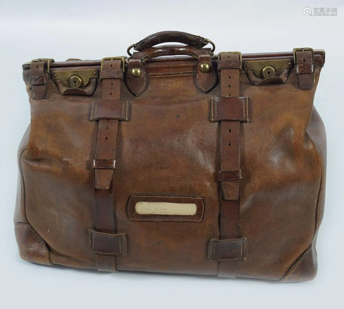 LARGE LEATHER GLADSTONE BAG