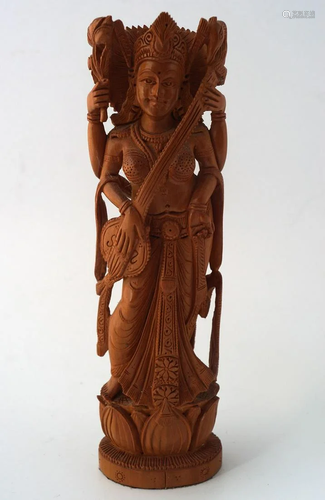 INDIAN CARVED WOOD SCULPTURE