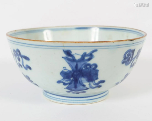 CHINESE KANGXI BLUE AND WHITE BOWL