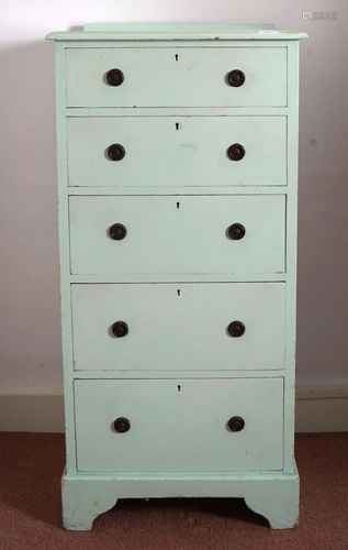 EDWARDIAN PAINTED PINE TALLBOY