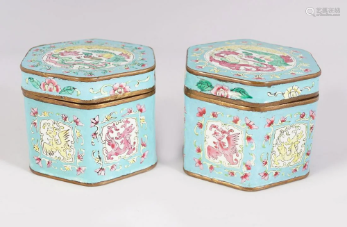 PAIR OF 19TH-CENTURY CHINESE ENAMELLED CADDIES