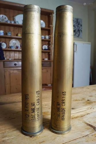 2 WWI BRASS SHELL CASES