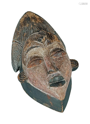 EARLY AFRICAN POLYCHROME TRIBAL MASK