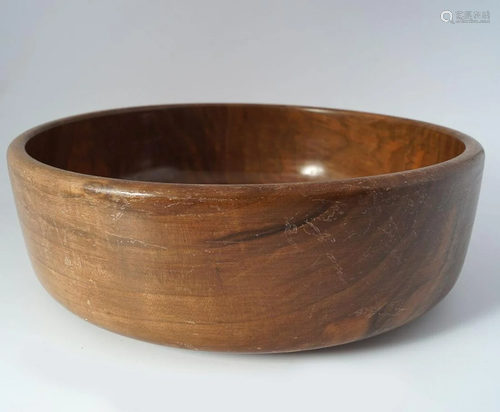 VINTAGE HARDWOOD TURNED SALAD BOWL