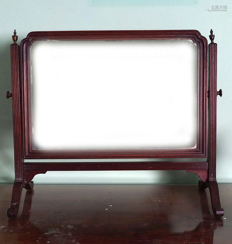 EDWARDIAN MAHOGANY CRUTCH MIRROR