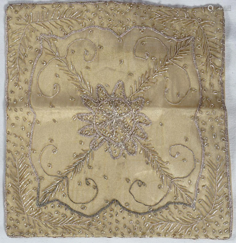 INDIAN DIAPHANOUS EMBROIDERED CUSHION