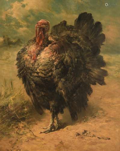 Shouten H., the turkey, dated 1900, oil on canvas, 81 x 100 cm
