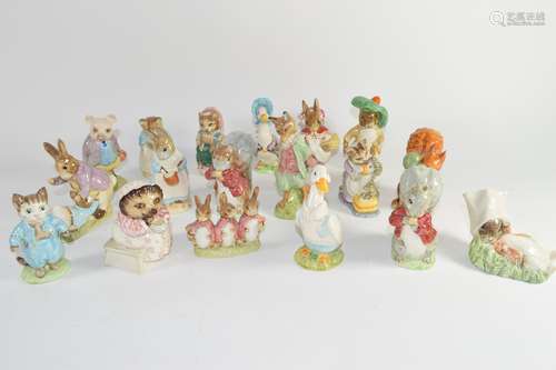 Quantity of Beswick Beatrix Potter figures, most with F Warne & Co back stamp, including Tom Kitten,