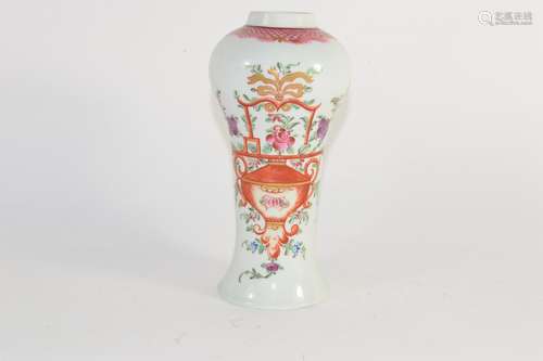 Lowestoft porcelain Chinese export style vase of bulbous form, 18cm high