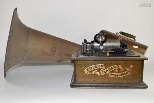 Thomas Edison late 19th century/early 20th century phonograph complete with cylinder and original