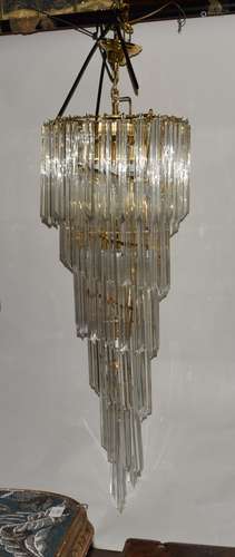 Most impressive modern crystal chandelier style electric light fitting, together with spare