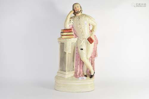 Large Staffordshire figure of Shakespeare, 47cm high