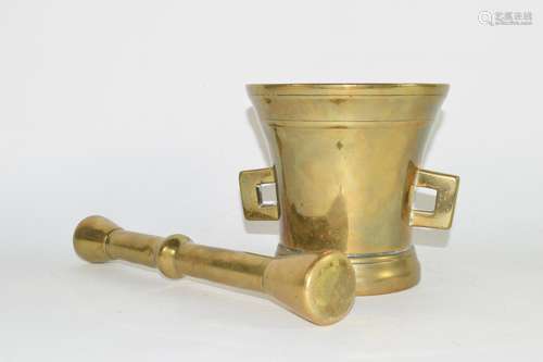 Brass mortar and pestle