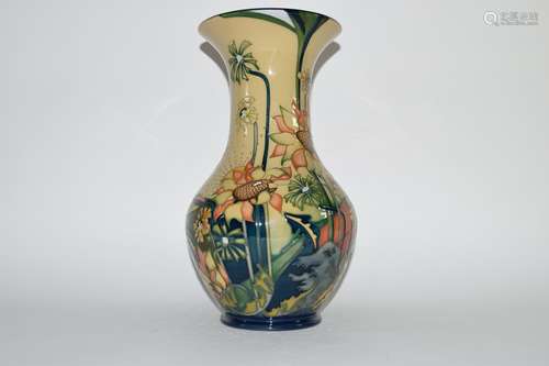 Moorcroft limited edition vase in the Borden pattern by Nicola Slaney circa 2007, this example 50/