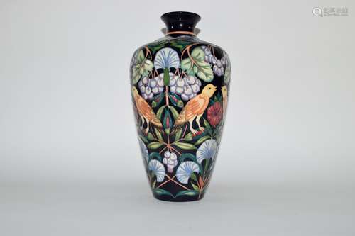 Moorcroft limited edition vase in the Strawberry Thief pattern by Rachel Bishop, number 38/75,