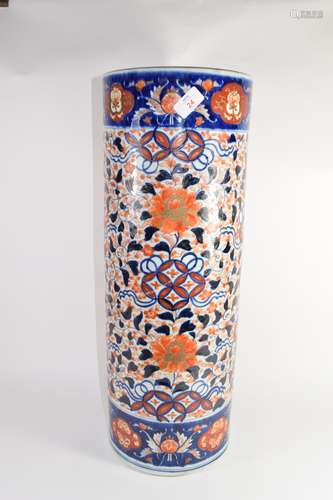 Large Oriental porcelain stick stand decorated in Imari style (a/f)