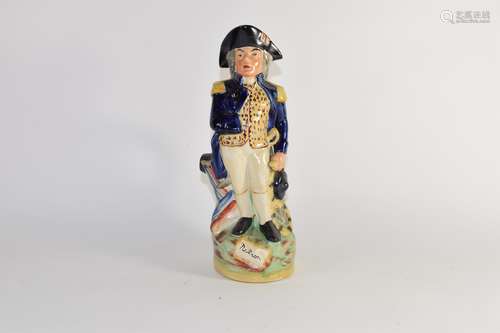 Staffordshire Toby jug modelled as Nelson, 31cm high