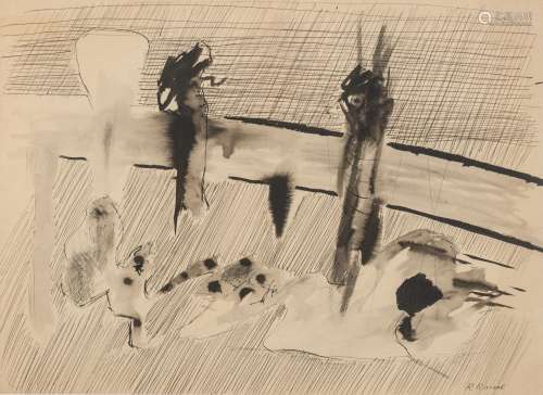 Raveel R., untitled, Indian ink on paper, 75 x 54,5 cm, Is possibly subject of the SABAM legislation / consult ‘Conditions of Sale’