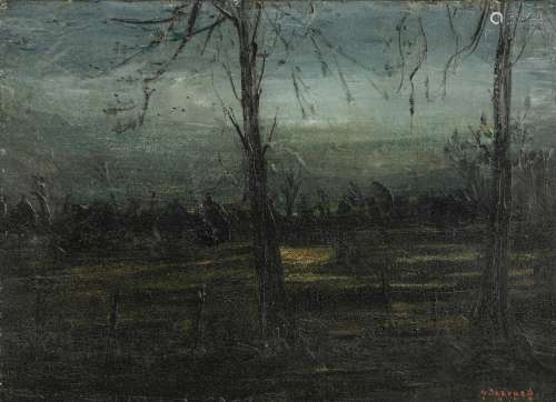 Servaes A., a nocturne, dated 1929, oil on canvas, 50,5 x 70 cm