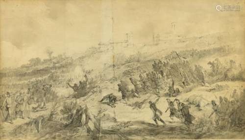 Bellangé A., 'Combat de Montebello', pencil and ink on paper, 30 x 52 cm
