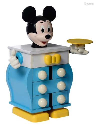 A vintage Mickey Mouse chest of drawers, design by Pierre Colleu for Starform, the '80s, H 115 - W 100 - D 50 cm