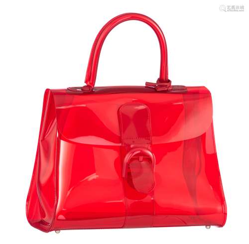 A vinyl Delvaux Brillant Chaperon Rouge MM handbag, H 22 - W 29 - D 14,5 cm