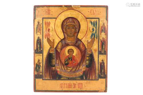 Ikone Heilige Madonna mit Christus Russland 19. Jahrhundert, russian icon Madonna with Christ,/