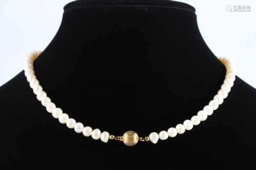 Perlenkette mit 375 Goldverschluss, pearl necklace gold lock,Perlenkette mit 375 Goldv