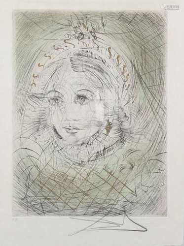 Salvador Dali (1904-1989) Portrait de Marguerite 1968/1969, portrait of Marguerite,Sal