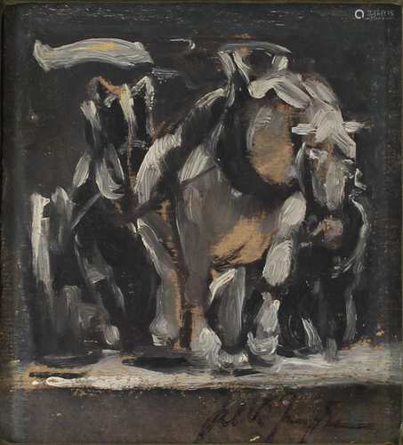 Julius Paul Junghanns (1876-1958) Bauer mit Pferdekarren, farmer with horse cart,Juliu