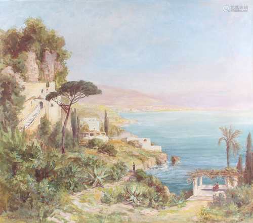 Heinrich Pützhofen-Esters (1872-1953) Blick auf die Amalfiküste, Amalfi coast view,H