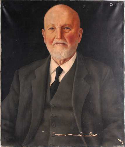 Werner Peiner (1897-1984) Herrenbildnis, portrait of an eldery man,Werner Peiner (1897