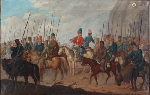 Kosaken zu Pferd, signiert Fischer 1865, cossacks,Kosaken zu Pferd, signiert Fischer 1