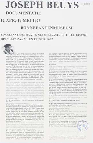 Joseph Beuys (1921-1986) Ausstellungsplakat Documentatie, signiert, exhibition poster,