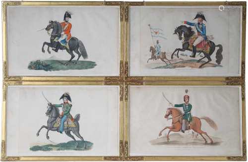 4 handkolorierte Radierungen - Richard Evans (1784-1871), hand-colored etching,4 handk