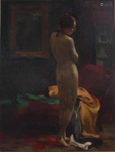 Rudolf Nissl (1870-1955) weiblicher Akt, female nude act,Rudolf Nissl (1870-1955) we