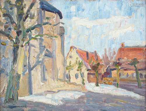 Hans Zimmermann (1881-1961) Stadtansicht, city view,Hans Zimmermann (1881-1961) Stadta