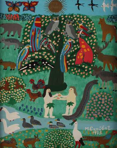 Minna Ennulat (1901-1985) Adam und Eva im Paradies von 1975, adam and eve in paradise,