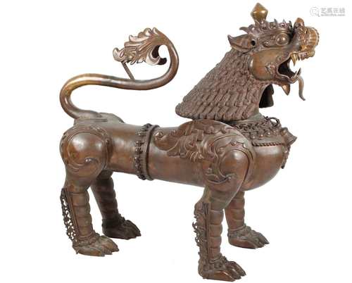 China Bronze riesiger Fu-Hund Wachterlöwe, chinese bronze foo dog,China Bronze riesig