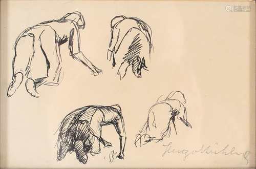 Hugo Mühlig (1854-1929) Studie Personen, study persons,Hugo Mühlig (1854-1929) Studi