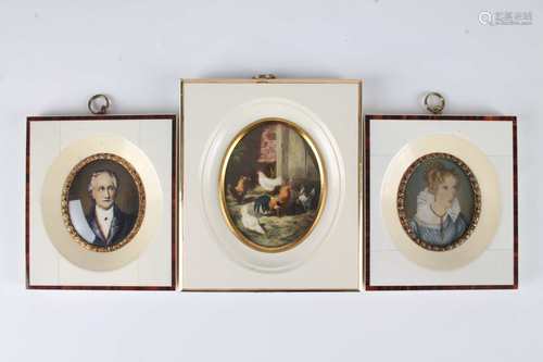 3 Miniaturmalereien, miniature paintings,3 Miniaturmalereien, miniature paintings,br