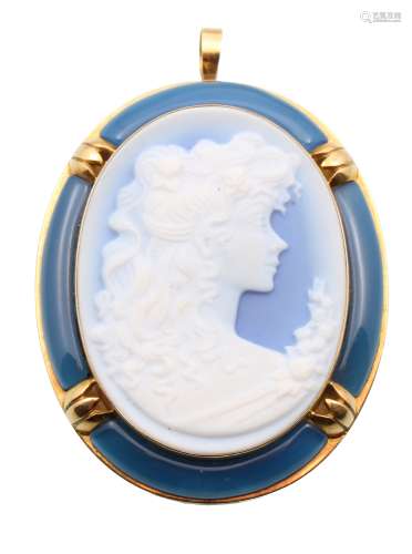 750 Gold Kamee Anhänger, 750 gold cameo pendant,750 Gold Kamee Anhänger, 750 gold ca