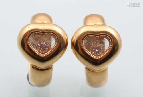 Chopard - 750 Gold Ohrringe Happy Diamonds, gold ear rings,Chopard - 750 Gold Ohrringe
