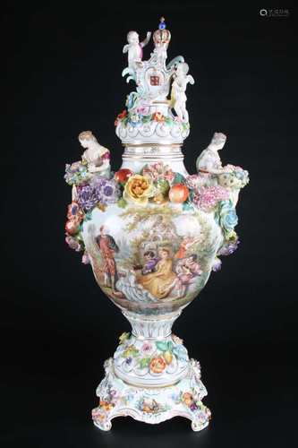 Große Potpourri Vase Potschappel Dresden, huge potpourri vase,Große Potpourri Vase P