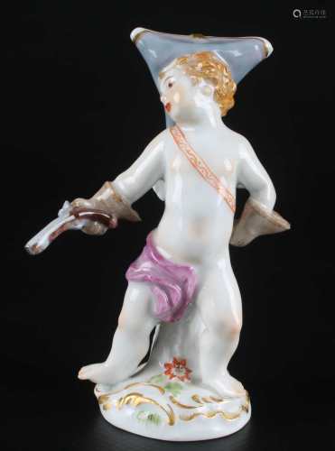 Meissen Verkleidete Amorette mit Pistole, disguised cupid with pistole,Meissen Verklei