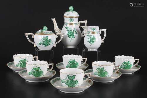 Herend AV Apponyi Vert Kaffeeservice für 6 Personen, mocha coffee set for 6 pers.,Her