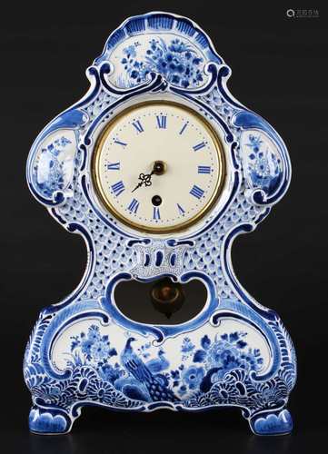 De Porceleyne Fles Keramik Tischuhr, porcelain mantel clock netherland delft ,De Porce