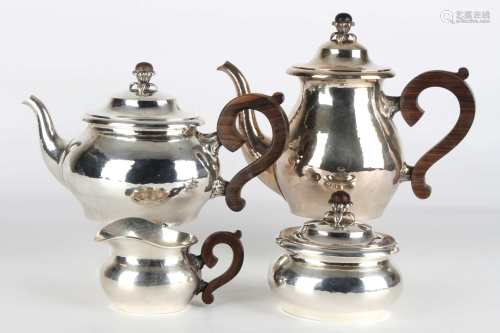 Bruckmann 835 Silber Kaffee- & Teeset, 835er silver coffee tea set,Bruckmann 835 Silbe