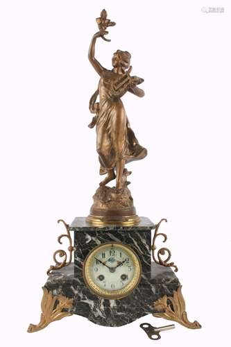 Figuren-Kaminuhr, Frankreich um 1900, figural mantel clock french,Figuren-Kaminuhr, Fr