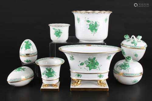 Herend Apponyi Vert Konvolut Zierporzellan, decorative porcelain,Herend Apponyi Vert K